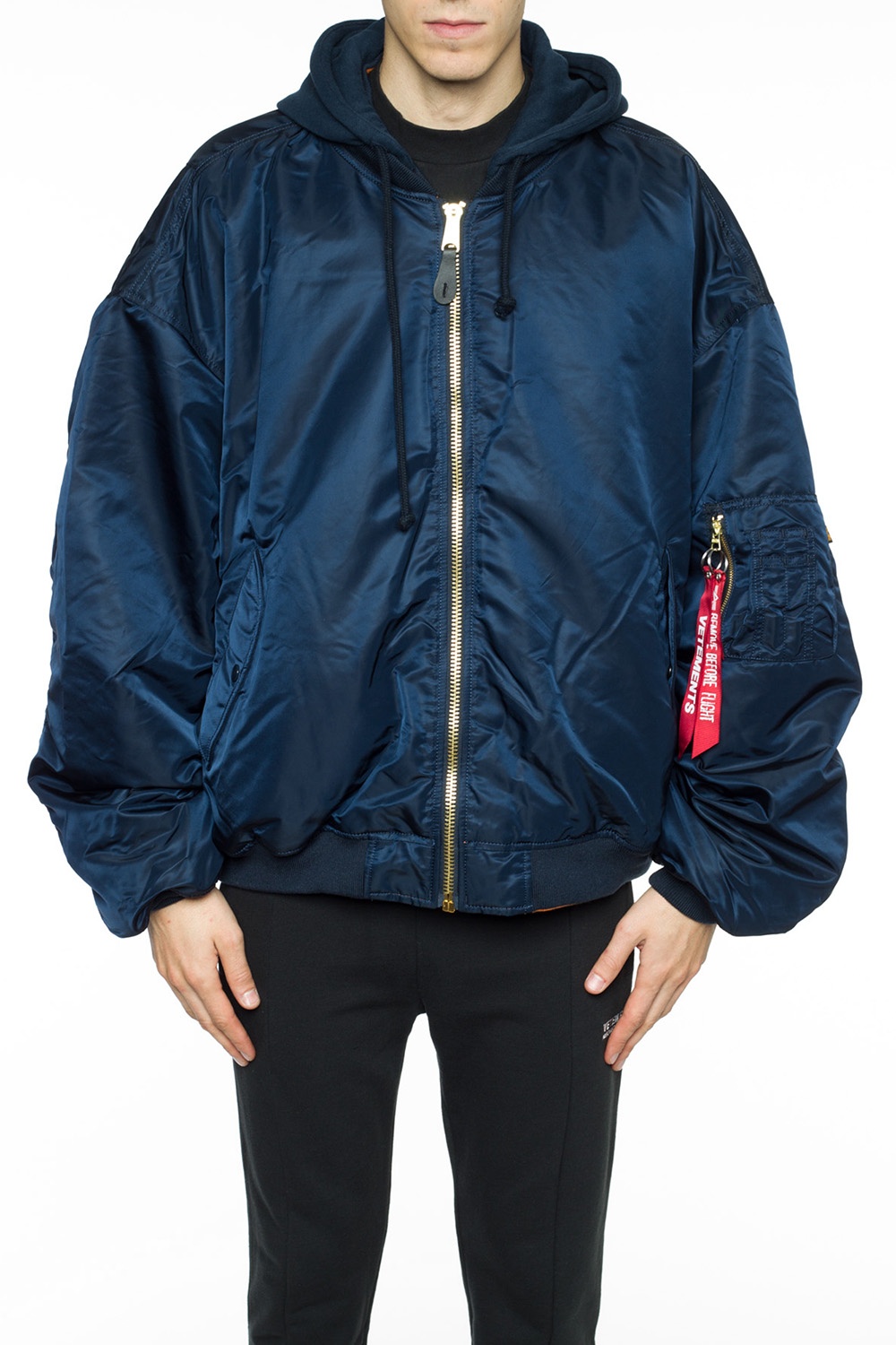 Navy blue Reversible oversize bomber jacket VETEMENTS - Vitkac Canada